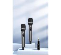 FUANA Wireless Microphones for Karaoke, Dual Handheld 2.4G with Rechargeable Receiver, 10-11H Battery Life, ABS Build, for Professional Sound Earphone Cable