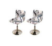 FUANGUI Bar Stool Covers Set of 2, Stretch Bar Stool Chair Cover Slipcovers, Floral Print Counter Stool Bar Chair Covers for Kitchen Pub Dining Room (Geometric Grey)
