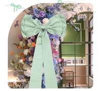FUANGUI Giant Bow Decoration, Sage Green Big Bow for Backdrop 75x18 Inch, Coquette Birthday Wall Room Home Decor, Large Satin for Wedding Engagement Bachelorette Baby Shower Bridal Christmas