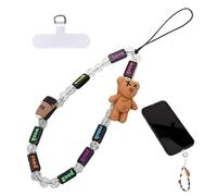FuashceR Phone Charm with 1 PCS Tether Tabs Cute Phone Chain Anti Lost Beaded Phone Bracelet Strap for Women Men Mobile Phone Wallet Keychain Camera Earphone