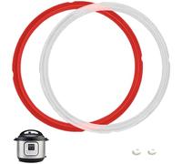 Fuator 2 Pcs Silicone Sealing Ring for InstaPot MiNi 3 Qt - Gasket Accessories for 3 Qt InstaPot -3 Pcs Instapot Replacement Float Valve Gaskets (Red, Clear)