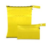 Fuauuyl Baby Cloth Diaper Bags, Waterproof Wet Dry Bag with Zippered Compartments for Beach Gym Pool Travel-（Blank Yellow Warning）