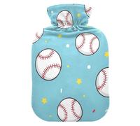 Fuauuyl Baseballs Hot Water Bottle with Soft Fleece Cover 2L | Hot Water Bag for Neck and Shoulder Pain Relief Hot and Cold Therapies