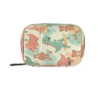 Fuauuyl Cute Dinosaurs Bears Pill Case Weekly Pill Box Portable Travel