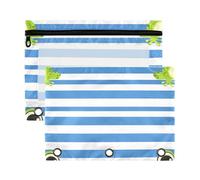 Fuauuyl Cute Little Frog Pencil Pouch for 3 Ring Binder Clear Window Pencil Case for Binder Pencil Bags with Zipper -2 Pack