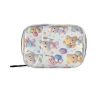 Fuauuyl Cute Tennis Bears Pill Case Weekly Pill Box Portable Travel