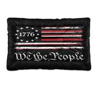 Fuauuyl Dog Bed Mat for Small Medium Dogs Washable Dog Sleeping Mattress | American Flag Anti-Slip Crate Pad 24x36 in