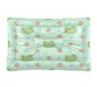 Fuauuyl Dog Bed Mat for Small Medium Dogs Washable Dog Sleeping Mattress | Frogs Anti-Slip Crate Pad 18x24 in