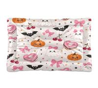 Fuauuyl Dog Bed Mat for Small Medium Dogs Washable Dog Sleeping Mattress | Pumpkins Anti-Slip Crate Pad 18x24 in