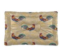 Fuauuyl Dog Bed Mat for Small Medium Dogs Washable Dog Sleeping Mattress | Retro Rooster Anti-Slip Crate Pad 18x24 in