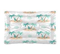 Fuauuyl Dog Bed Mat for Small Medium Dogs Washable Dog Sleeping Mattress | Summer Coconut Tree Anti-Slip Crate Pad 18x24 in