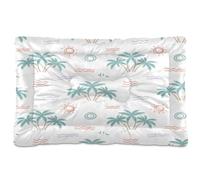 Fuauuyl Dog Bed Mat for Small Medium Dogs Washable Dog Sleeping Mattress | Summer Coconut Tree Anti-Slip Crate Pad 18x24 in