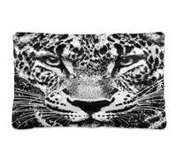 Fuauuyl Dog Bed Mat for Small Medium Dogs Washable Dog Sleeping Mattress | White Black Leopard Portrait Anti-Slip Crate Pad 18x24 in