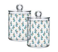 Fuauuyl Dragon Birthday Qtip Holder Dispenser 2 Pack Plastic Apothecary Jar Storage Organization Bathroom Vanity Makeup Storage Organization for Cotton Ball Swab Pad