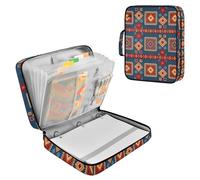 Fuauuyl Expandable File Folder African Tribal Print Accordion File Folders with 6 Pockets & Labels, A4 Size Document Organizer Binder Bag with 500 Sheets Capacity for Home Office Travel