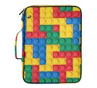 Fuauuyl Expandable File Folder Building Blocks Bricks Colorful Accordion File Folders with 6 Pockets & Labels, A4 Size Document Organizer Binder Bag with 500 Sheets Capacity for Home Office Travel