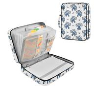 Fuauuyl Expandable File Folder Cartoon Shark Accordion File Folders with 6 Pockets & Labels, A4 Size Document Organizer Binder Bag with 500 Sheets Capacity for Home Office Travel