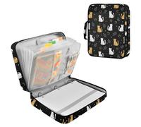 Fuauuyl Expandable File Folder Cats Accordion File Folders with 6 Pockets & Labels, A4 Size Document Organizer Binder Bag with 500 Sheets Capacity for Home Office Travel