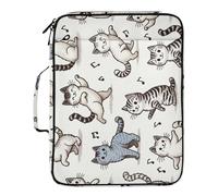 Fuauuyl Expandable File Folder Cute Dancing Cats Accordion File Folders with 6 Pockets & Labels, A4 Size Document Organizer Binder Bag with 500 Sheets Capacity for Home Office Travel
