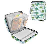 Fuauuyl Expandable File Folder Cute Sea Turtle Accordion File Folders with 6 Pockets & Labels, A4 Size Document Organizer Binder Bag with 500 Sheets Capacity for Home Office Travel