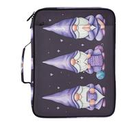 Fuauuyl Expandable File Folder Dark Purple Gnomes Accordion File Folders with 6 Pockets & Labels, A4 Size Document Organizer Binder Bag with 500 Sheets Capacity for Home Office Travel