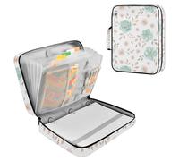 Fuauuyl Expandable File Folder Flowers Accordion File Folders with 6 Pockets & Labels, A4 Size Document Organizer Binder Bag with 500 Sheets Capacity for Home Office Travel