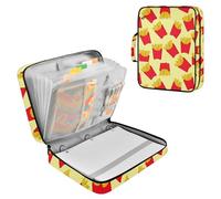 Fuauuyl Expandable File Folder French Fries Accordion File Folders with 6 Pockets & Labels, A4 Size Document Organizer Binder Bag with 500 Sheets Capacity for Home Office Travel