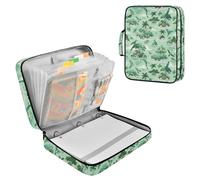 Fuauuyl Expandable File Folder Island Tropical Birds Green Accordion File Folders with 6 Pockets & Labels, A4 Size Document Organizer Binder Bag with 500 Sheets Capacity for Home Office Travel