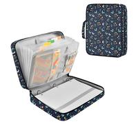 Fuauuyl Expandable File Folder Moon Butterfly Flower Accordion File Folders with 6 Pockets & Labels, A4 Size Document Organizer Binder Bag with 500 Sheets Capacity for Home Office Travel
