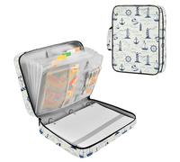 Fuauuyl Expandable File Folder Nautical Lighthouses Accordion File Folders with 6 Pockets & Labels, A4 Size Document Organizer Binder Bag with 500 Sheets Capacity for Home Office Travel