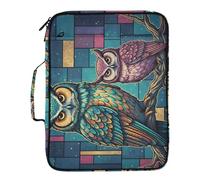 Fuauuyl Expandable File Folder Owls Accordion File Folders with 6 Pockets & Labels, A4 Size Document Organizer Binder Bag with 500 Sheets Capacity for Home Office Travel