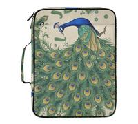Fuauuyl Expandable File Folder Peacock Accordion File Folders with 6 Pockets & Labels, A4 Size Document Organizer Binder Bag with 500 Sheets Capacity for Home Office Travel
