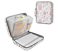Fuauuyl Expandable File Folder Princess Castle Accordion File Folders with 6 Pockets & Labels, A4 Size Document Organizer Binder Bag with 500 Sheets Capacity for Home Office Travel