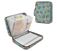 Fuauuyl Expandable File Folder Retro Owls Accordion File Folders with 6 Pockets & Labels, A4 Size Document Organizer Binder Bag with 500 Sheets Capacity for Home Office Travel