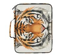 Fuauuyl Expandable File Folder Tiger Head Accordion File Folders with 6 Pockets & Labels, A4 Size Document Organizer Binder Bag with 500 Sheets Capacity for Home Office Travel