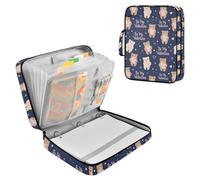 Fuauuyl Expandable File Folder Valentine Bears Accordion File Folders with 6 Pockets & Labels, A4 Size Document Organizer Binder Bag with 500 Sheets Capacity for Home Office Travel