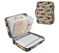 Fuauuyl Expandable File Folder Vintage Farm Tractors Accordion File Folders with 6 Pockets & Labels, A4 Size Document Organizer Binder Bag with 500 Sheets Capacity for Home Office Travel