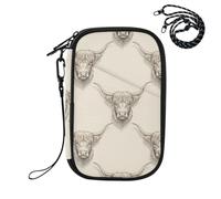 Fuauuyl Family Passport Holder for 5, RFID Passport Wallet Crossbody | Cow Head Waterproof & Portable Travel Document Organizer for Cards