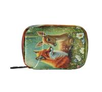 Fuauuyl Forest Fox Deer Pill Case Weekly Pill Box Portable Travel