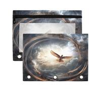 Fuauuyl Heaven Cloud Bird Pencil Pouch for 3 Ring Binder Clear Window Pencil Case for Binder Pencil Bags with Zipper -2 Pack