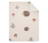 Fuauuyl Hedgehog Mushrooms Baby Blanket for Newborn Boys Girls, Ultra Soft Warm Cozy Bed Throws Blanket Double Layer Newborn Receiving Blanket 30 x 40 Inch