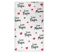 Fuauuyl Love Mama Papa Kitchen Towel Waffle Weave Dish Towels Soft Absorbent Hand Towel Microfiber Lint Free Dish Cloths for Kitchen, 18x30 in