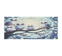 Fuauuyl Moonlight Owls Mosaic Fitted Table Cover Rectangle Stretch Table Cloth for Dining Party Kitchen Banquet Picnic Camping, Machine Washable, 2.5x6 ft