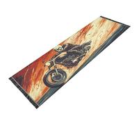 Fuauuyl Retro Skeleton Motorcycle Hallway Runner Rug 2x6 Non Slip Runner Rug with Rubber Backing, Soft Carpet Rugs for Kitchen Bedroom Entryway Living Room