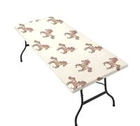 Fuauuyl Unicorns Fitted Table Cover Rectangle Stretch Table Cloth for Dining Party Kitchen Banquet Picnic Camping, Machine Washable, 2.5x6 ft