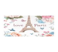 Fuauuyl Vintage Eiffel Tower in Paris Fitted Table Cover Rectangle Stretch Table Cloth for Dining Party Kitchen Banquet Picnic Camping, Machine Washable, 2.5x6 ft