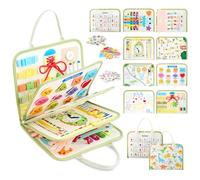 FUBABCO Busy Board Montessori Toys for 3 4 5 6 Years Old Activity Sensory Book for Fine Motor Skills and Toddlers Preschool Educational Learning, Quiet Travel Toys for Plane Car, Gifts for Boys Girls