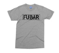 FUBAR Graphic T-Shirt - Grey - 2XL - Military Army Gift Printed T-Shirt - Retro Style Veteran Graphic Tee - Armed Soldier Army Men Sergeant Tshirt
