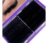FUBBZRUI Fluffy Lash CLusters 12-25mm Long Cat Eye D Curl 280PCS Cluster Volume Eyelash Extensions 150D+200D Individual Lashes Thick DIY Lash Extesnion