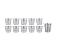 FUBESK 10 Pack Grease Bucket Liners for traeger Pellet Grills, Galvanized Foil Drip Tray Inserts Outdoor Bbq Camping Parties, Clean Replacement Parts, Silver Metal Finish